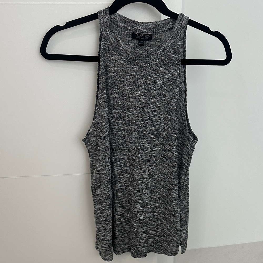 Topshop Charcoal Knit Tank Top